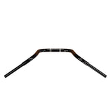 Black Finish 16" ape hanger motorcycle Handlebars 1 1/4" 1.25 inch Diameter top down View for Harley Davidson barcraft stainless fatboy softail breakout