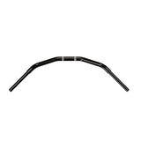 Black Finish beach motorcycle Handlebars 1 1/4" 1.25 inch Diameter top down View for Harley Davidson barcraft stainless fatboy softail breakout