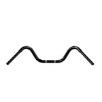 Black Finish buckhorn motorcycle Handlebars 1 1/4" 1.25 inch Diameter back rear View for Harley Davidson barcraft stainless fatboy softail breakout