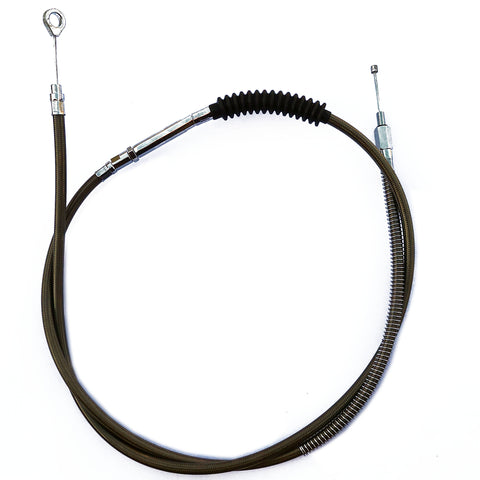 Harley davidson braided clutch cable extended kit black grey tinted smoke FL FLH FLT Touring Road King FLHR, Road Glide FLTR, Electra Glide FLT, Ultra FLHT, Ultra Limited FLHTK, Tri Glide FLHTCUTG, FLTRK, FLI, FLTRXS, FLHTKL, FLHS Sport