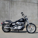 Mirror Finish Old School Ape Hanger Handlebars 1" Diameter on FXD super glide motorcycle side view for Harley Davidson barcraft stainless softail dyna sportster 