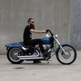 1-1/4" Fat Chubby Black 10" Mini Ape Hanger Handlebars on Harley Davidson Softail Rider comfort posture reach