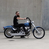 1-1/4" Fat Chubby Black 12" Mini Ape Hanger Handlebars on Harley Davidson Softail Rider posture