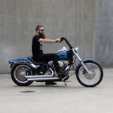 1-1/4" Fat Chubby Black 14" Ape Hanger Handlebars on Harley Davidson Softail Rider comfort posture position