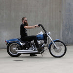 1-1/4" Fat Chubby Black 16" Ape Hanger Handlebars on Harley Davidson Softail Rider comfort posture position ergonomics