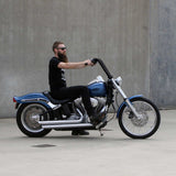 1-1/4" Fat Chubby Black 16" Ape Hanger Handlebars on Harley Davidson Softail Rider comfort posture position ergonomics