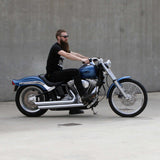 1-1/4" Beach Bars Fat Chubby Handlebars on Harley Davidson Softail Standard Chrome BarCraft Rider Position Comfort