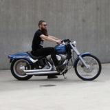 1-1/4" Fat Chubby Black Beach Bikini Bar Handlebars on Harley Davidson Softail Front Rider position comfort