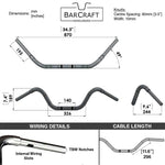 Buckhorn Bars 1-1/4" Motorcycle handlebars dimensions harley davidson fat bars black
