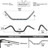 Buckhorn Bars 1-1/4" Motorcycle handlebars dimensions harley davidson fat bars