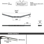 Drag Bars 1-1/4" Motorcycle handlebars dimensions harley davidson fat bars black