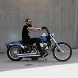 1-1/4" Fat Chubby Black 13" Old School Ape Hangers Handlebars on Harley Davidson Softail Rider position comfortable
