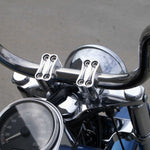 1-1/4" Fat Handlebar Risers Clamps 4 Bolt Chrome on Harley Davidson Motorcycle