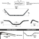 1-1/4” Western Bars Stainless Motorcycle Fat Handlebars for Softail Springer, Indian Springfield, Chief,  M109R specs