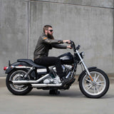 1" Black 8" Ape Hanger Handlebars on Harley Davidson Dyna Super Glide Rider View