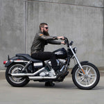 7/8" Black 8" Ape Hanger Handlebars on Harley Davidson Dyna Super Glide Rider View