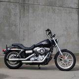 7/8" Black 10" Ape Hanger Handlebars on Harley Davidson Dyna Super Glide Side View