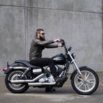 1" Black 12" Ape Hanger Handlebars on Harley Davidson Dyna Super Glide Rider View