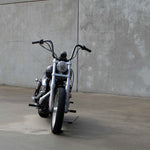 7/8" Black 12" Ape Hanger Handlebars on Harley Davidson Dyna Super Glide Front View Street 500 750