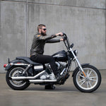1" Black 14" Ape Hanger Handlebars on Harley Davidson Dyna Super Glide Rider View