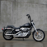 BarCraft 7/8" Black 16" Ape Hanger Handlebars on Harley Davidson Side View