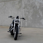 1" Black BarCraft Beach Bars Handlebars on Harley Davidson Dyna Super Glide Front View
