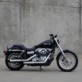 1" Black Moto Bar Handlebars on Harley Davidson Dyna Super Glide Side View