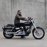 7/8" Black BarCraft Buckhorn Bars Handlebars on Harley Davidson Rider View
