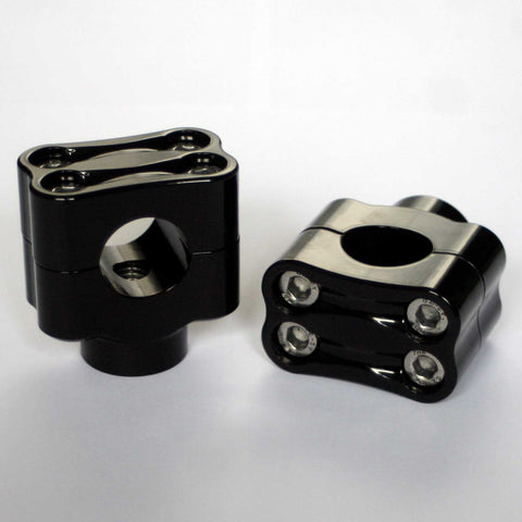 1" 25mm BarCraft Knuckle Riser Handlebar Clamps to fit Harley Davidson Motorcycles. Billet Aluminum with 4 bolts black 1