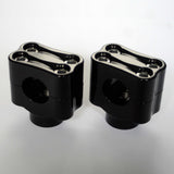 1" 25mm BarCraft Knuckle Riser Handlebar Clamps to suit Harley Davidson Motorcycles. Billet Aluminum with 4 bolts black 2