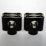 1" 25mm BarCraft Knuckle Riser Handlebar Clamps to suit Harley Davidson Motorcycles. Billet Aluminum with 4 bolts black 4