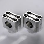 1" 25mm BarCraft Knuckle Riser Handlebar Clamps to suit Harley Davidson Motorcycles. Billet Aluminum with 4 bolts chrome 2