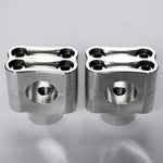 1" 25mm BarCraft Knuckle Riser Handlebar Clamps to suit Harley Davidson Motorcycles. Billet Aluminum with 4 bolts chrome 4