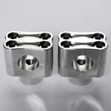 1" 25mm BarCraft Knuckle Riser Handlebar Clamps to suit Harley Davidson Motorcycles. Billet Aluminum with 4 bolts chrome 4