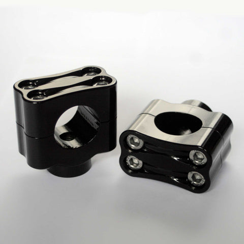 1-1/4" 32mm BarCraft Knuckle Riser Handlebar Clamps to fit Harley Davidson Motorcycles with Fat Bars. Billet Aluminum with 4 bolts black 1