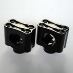 1-1/4" 32mm BarCraft Knuckle Riser Handlebar Clamps fits Harley Davidson Motorcycles with Fat Bars. Billet Aluminum with 4 bolts black 2
