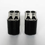 1-1/4" 32mm BarCraft Knuckle Riser Handlebar Clamps fits Harley Davidson Motorcycles with Fat Bars. Billet Aluminum with 4 bolts black 3