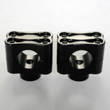 1-1/4" 32mm BarCraft Knuckle Riser Handlebar Clamps fits Harley Davidson Motorcycles with Fat Bars. Billet Aluminum with 4 bolts black 4