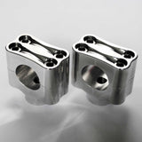 1-1/4" 32mm BarCraft Knuckle Riser Handlebar Clamps to fit Harley Davidson Motorcycles with Fat Bars. Billet Aluminum with 4 bolts chrome 2